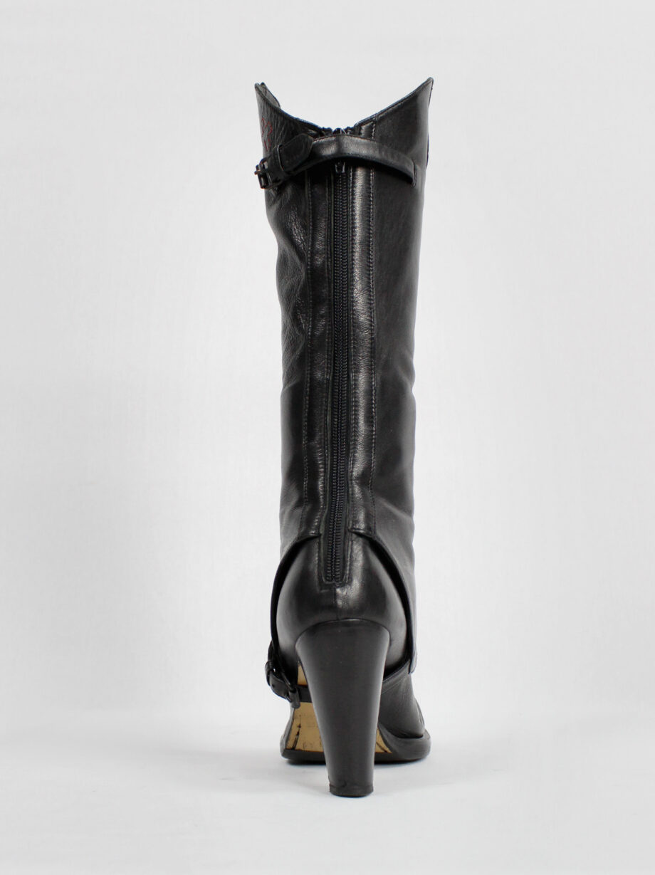 af Vandevorst black leather riding boots with chaps spring 2001 (7)