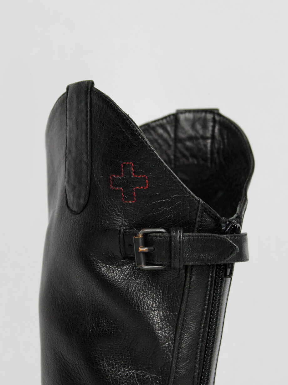 af Vandevorst black leather riding boots with chaps spring 2001 (9)