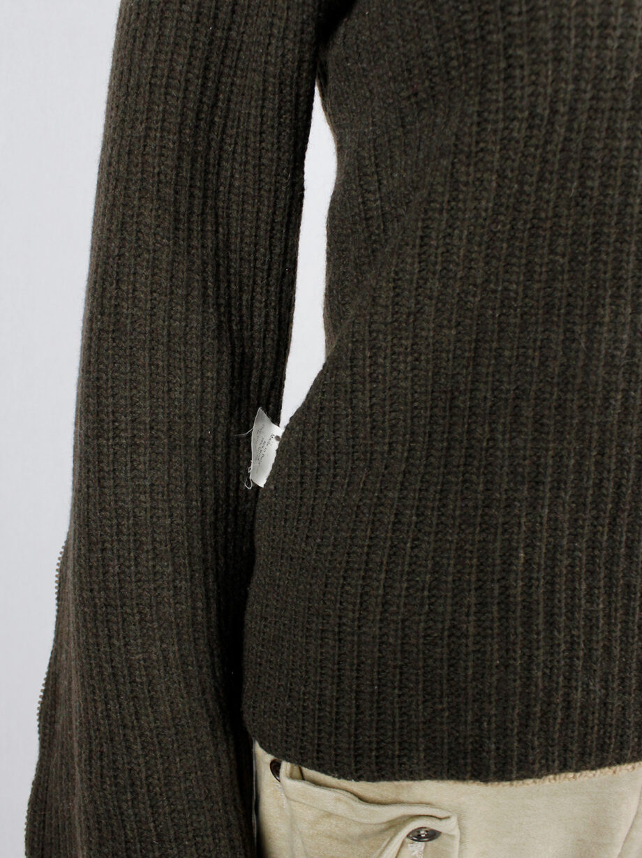 af Vandevorst brown and beige inside out jumper with zipped sleeves fall 2000 (30)