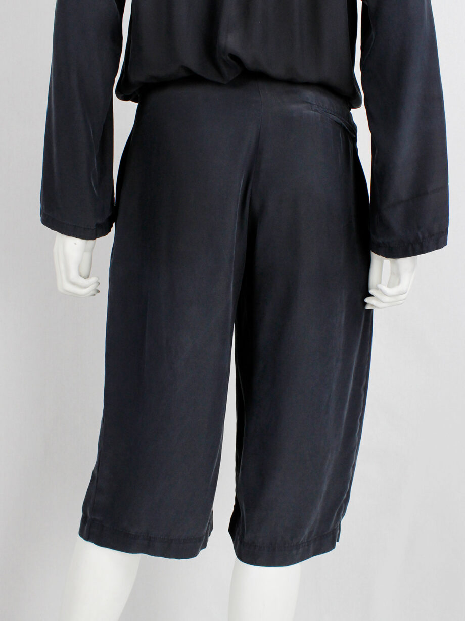 af Vandevorst dark blue silk jumpsuit with slanted belt spring 2008 (23)
