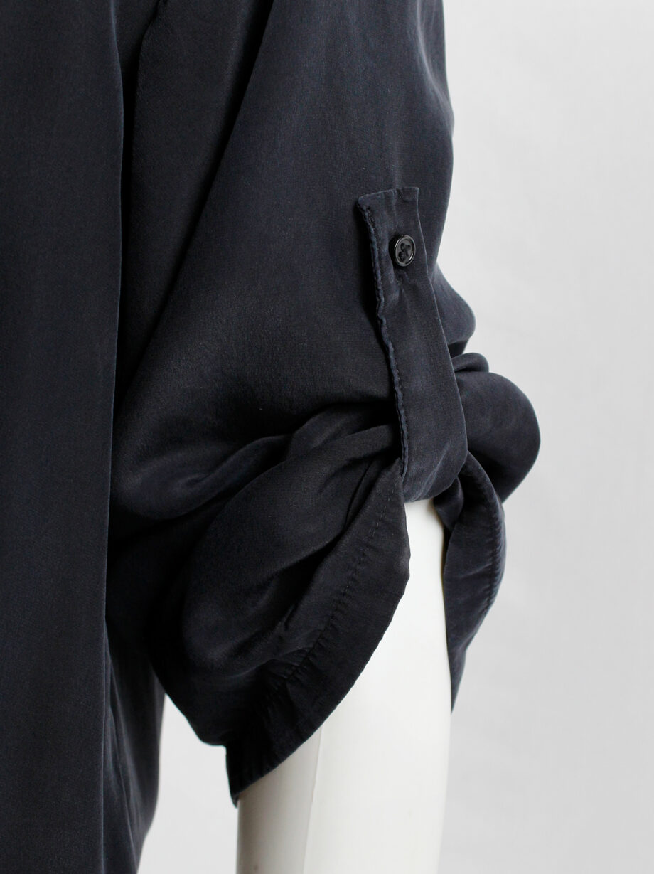 af Vandevorst dark blue silk jumpsuit with slanted belt spring 2008 (26)