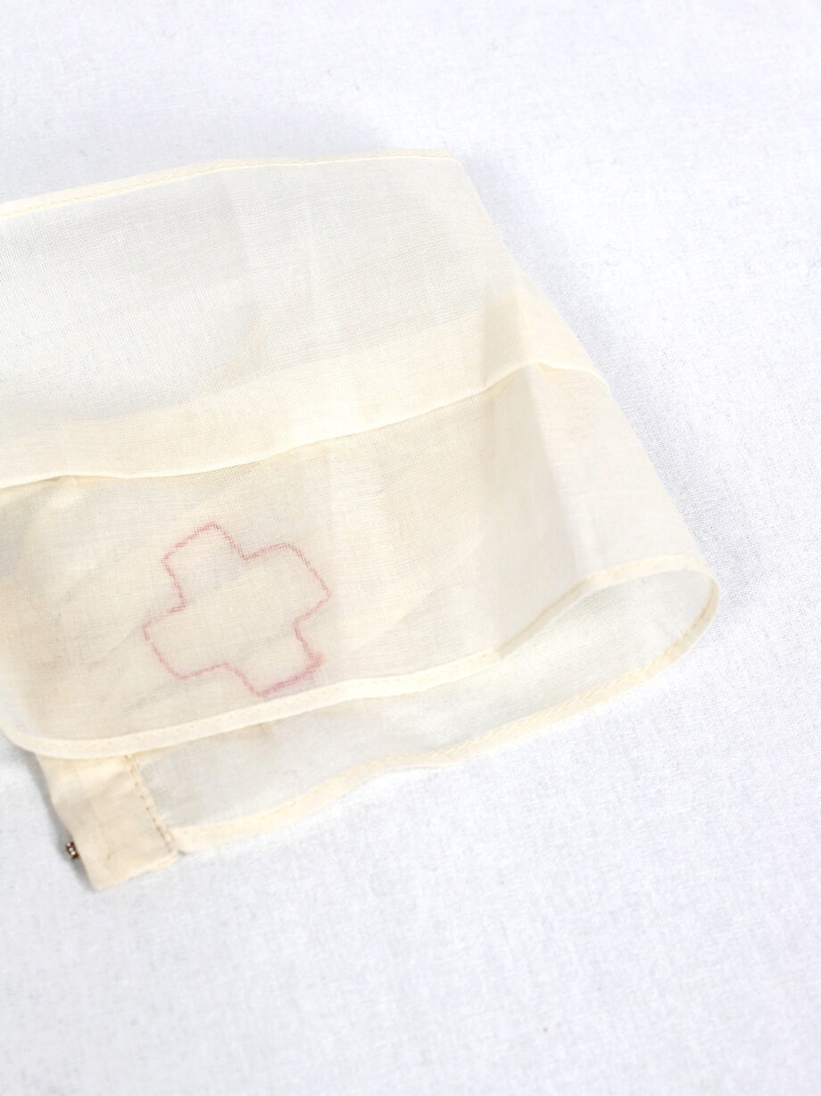 af Vandevorst off-white sheer lingerie choker with embroidered red cross spring 1999 (13)