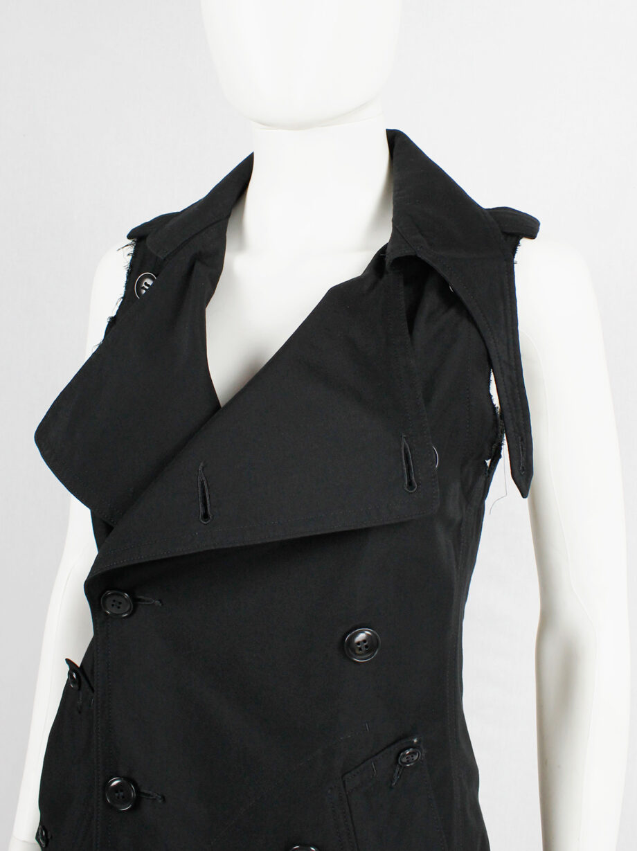 ys Yohji Yamamoto black double breasted vest with open back and removable collar (15)