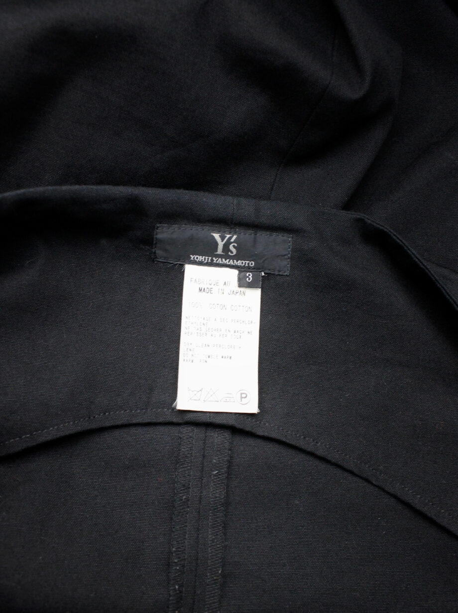 ys Yohji Yamamoto black voluminous skirt with front ties and paperbag waist (8)