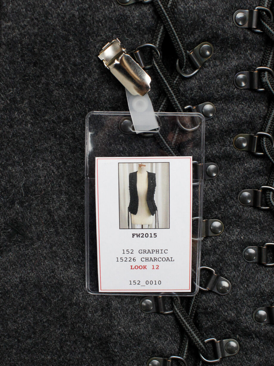 A.F. Vandevorst grey felt and metal vest with corset lacing fall 2015 (18)