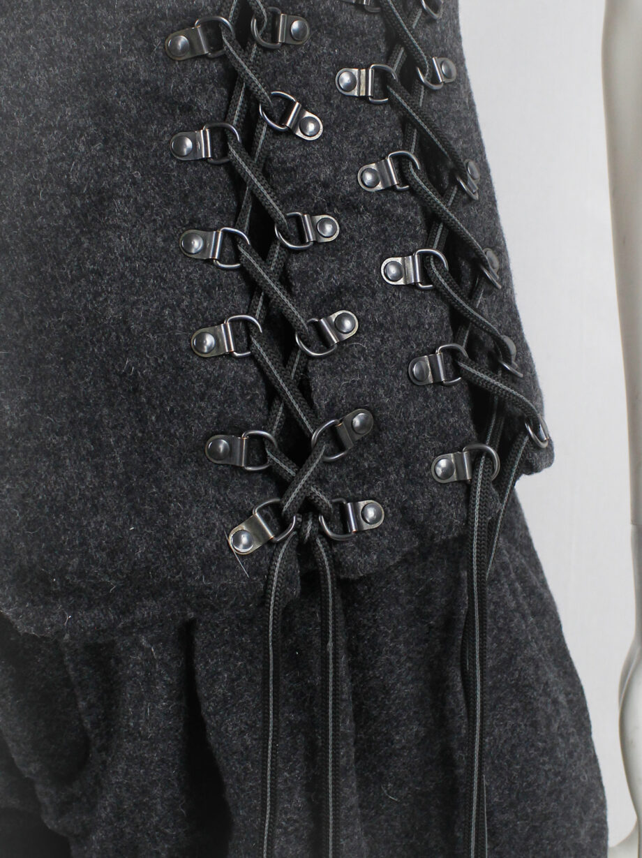 A.F. Vandevorst grey felt and metal vest with corset lacing fall 2015 (6)