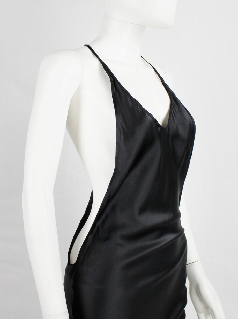 Ann Demeulemeester black backless maxi dress with fine back strap spring 2006 (1)