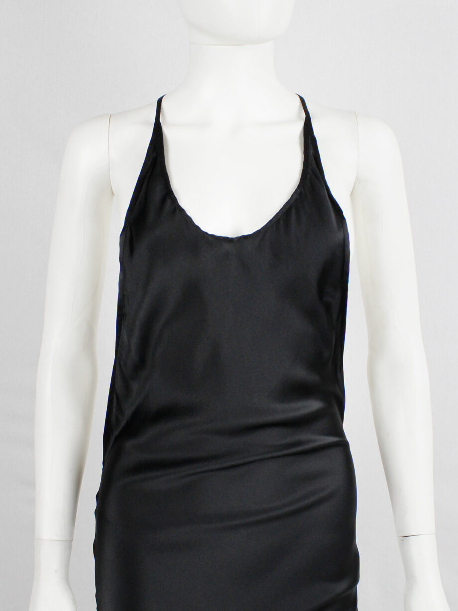 Ann Demeulemeester black backless maxi dress with fine back strap spring 2006 (12)