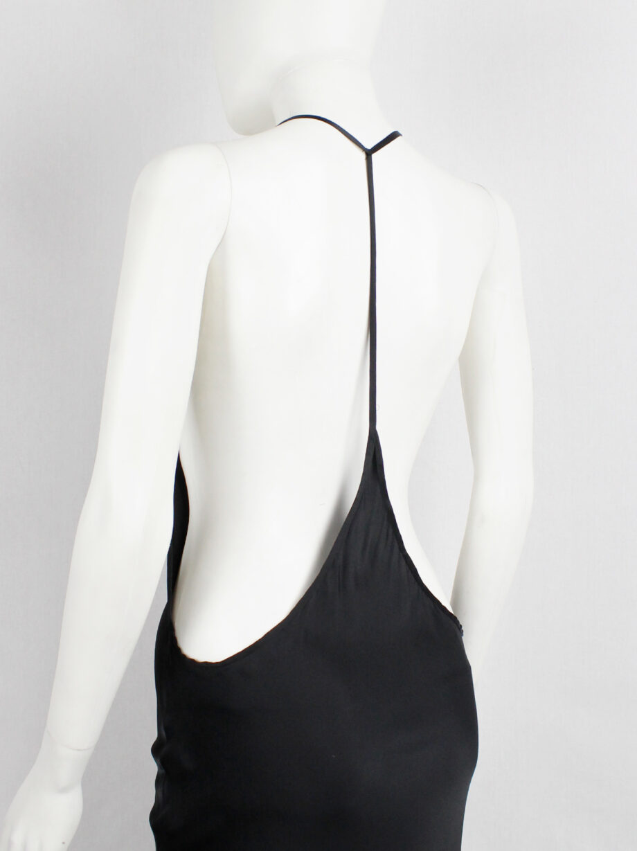 Ann Demeulemeester black backless maxi dress with fine back strap spring 2006 (3)