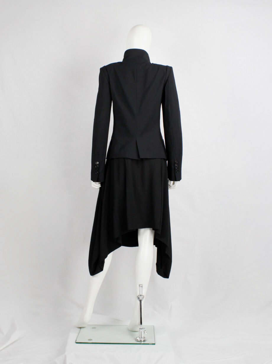 Ann Demeulemeester black double breasted jacket with front panel slit (4)
