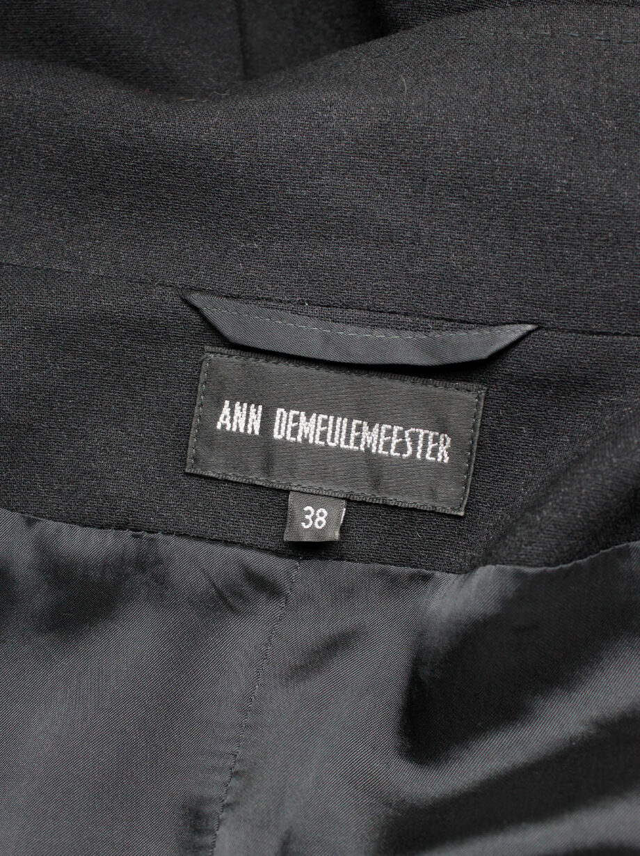 Ann Demeulemeester black double breasted jacket with front panel slit (7)