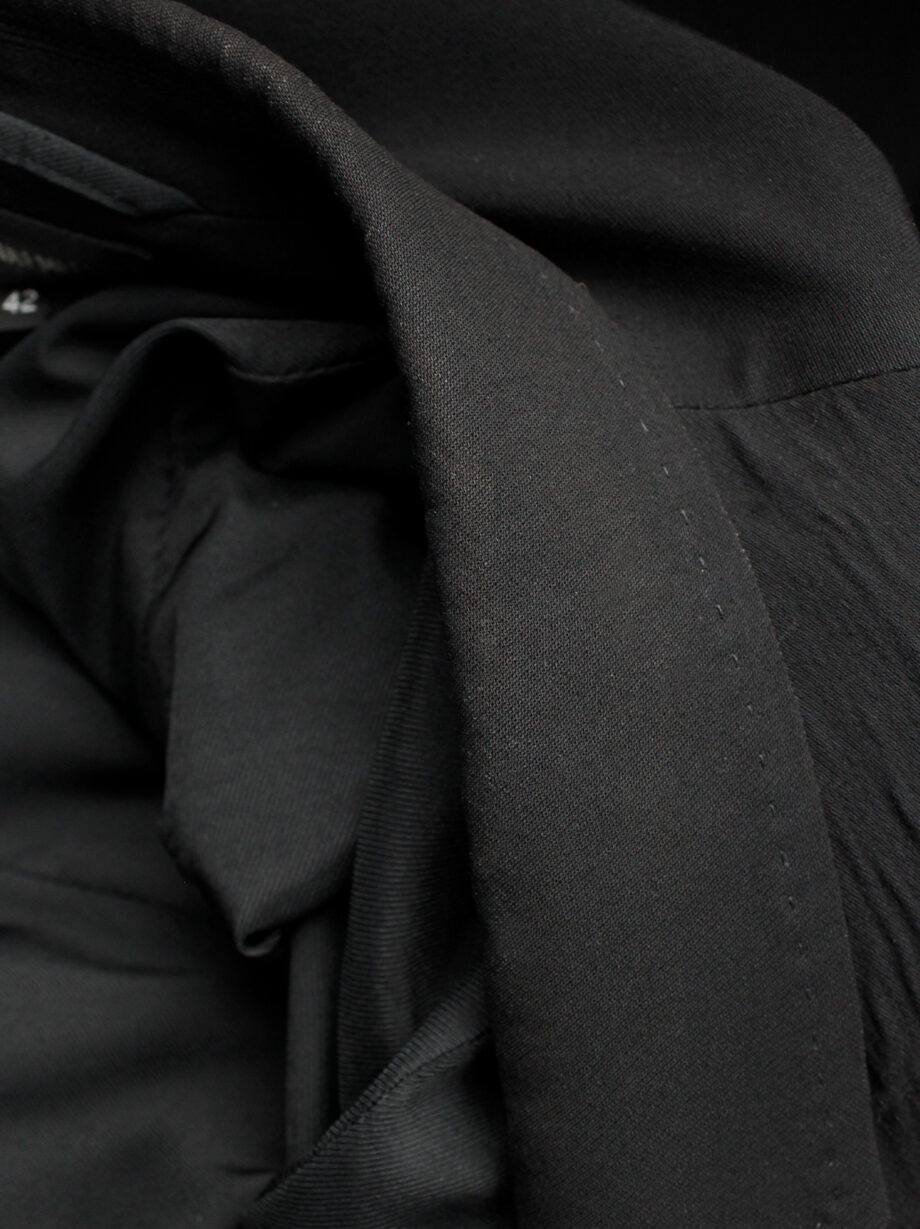 Ann Demeulemeester black oversized long blazer with wrap closure (18)