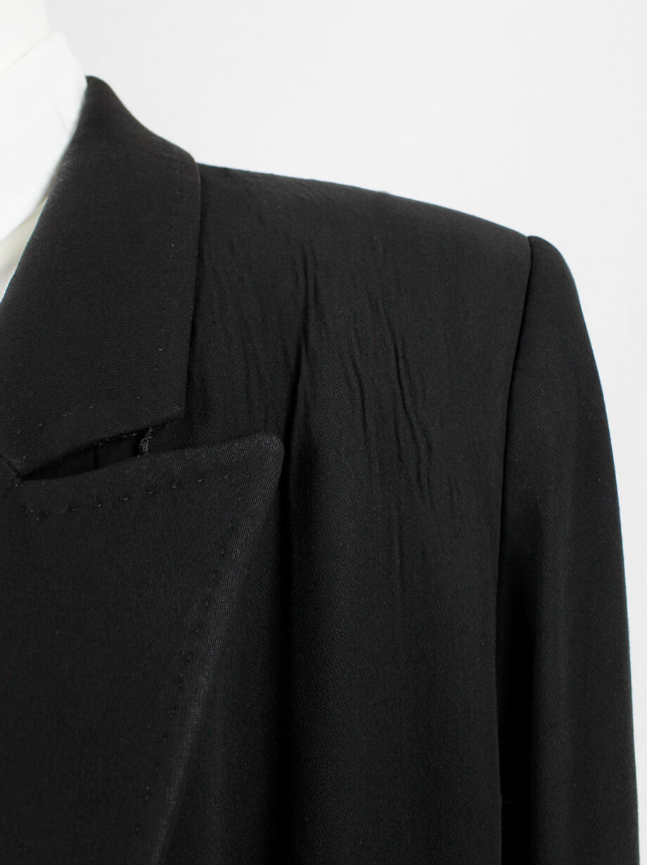 Ann Demeulemeester black oversized long blazer with wrap closure (2)
