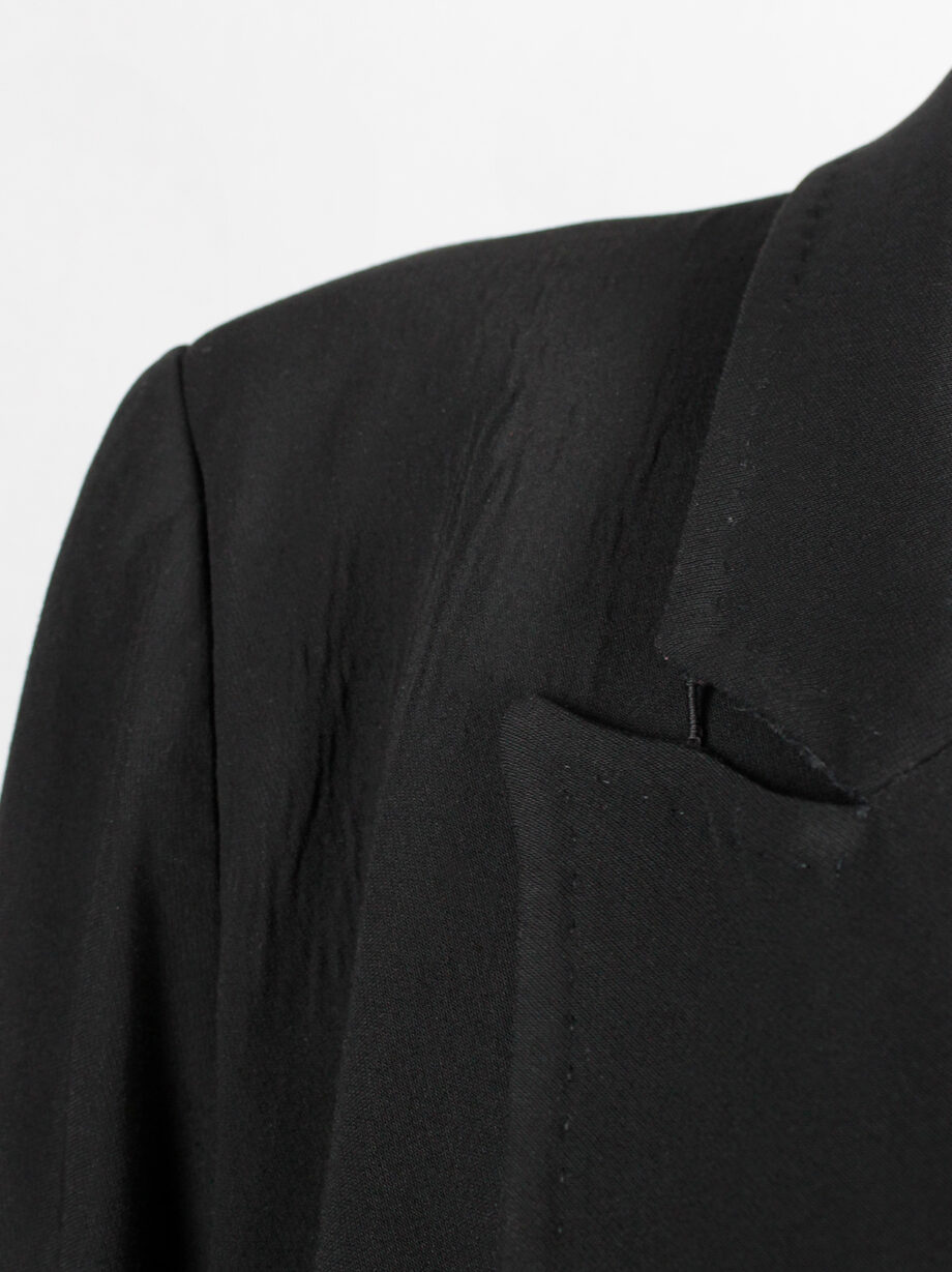 Ann Demeulemeester black oversized long blazer with wrap closure (4)