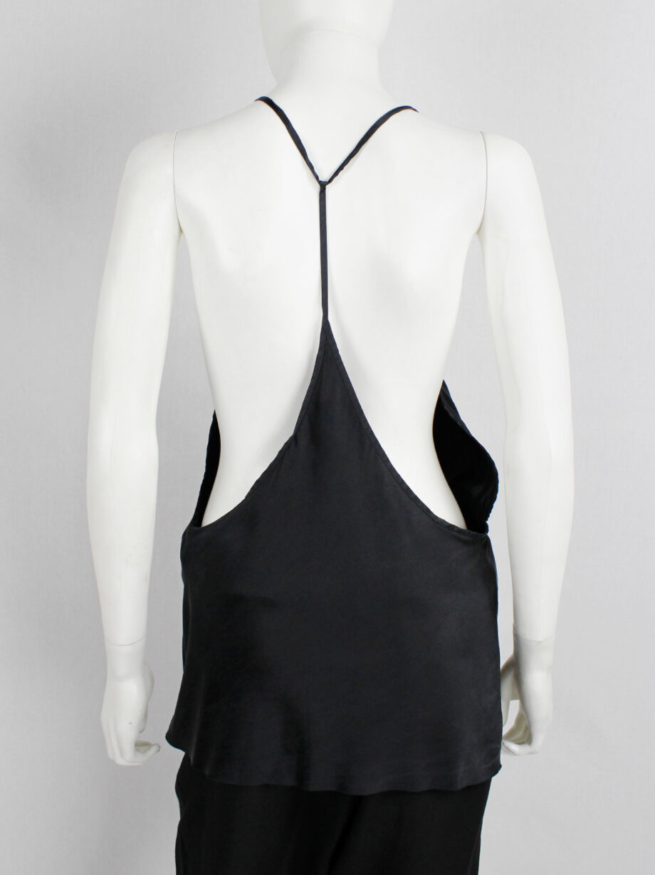 Ann Demeulemeester black silk backless top with fine back strap spring 2006 (11)