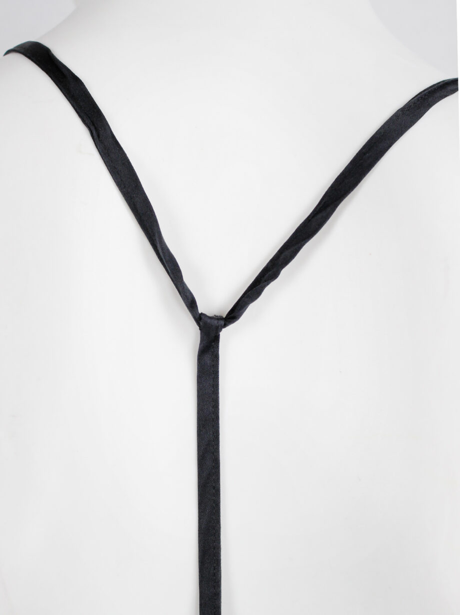 Ann Demeulemeester black silk backless top with fine back strap spring 2006 (12)