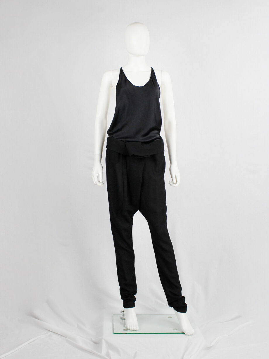 Ann Demeulemeester black silk backless top with fine back strap spring 2006 (15)