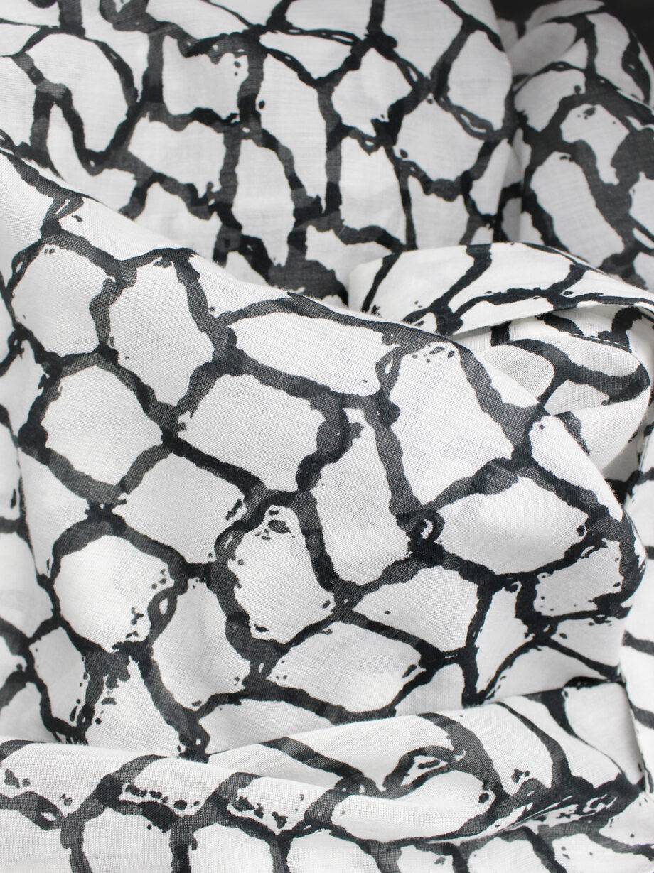 Ann Demeulemeester white shirt with black netting print spring 2001 (14)