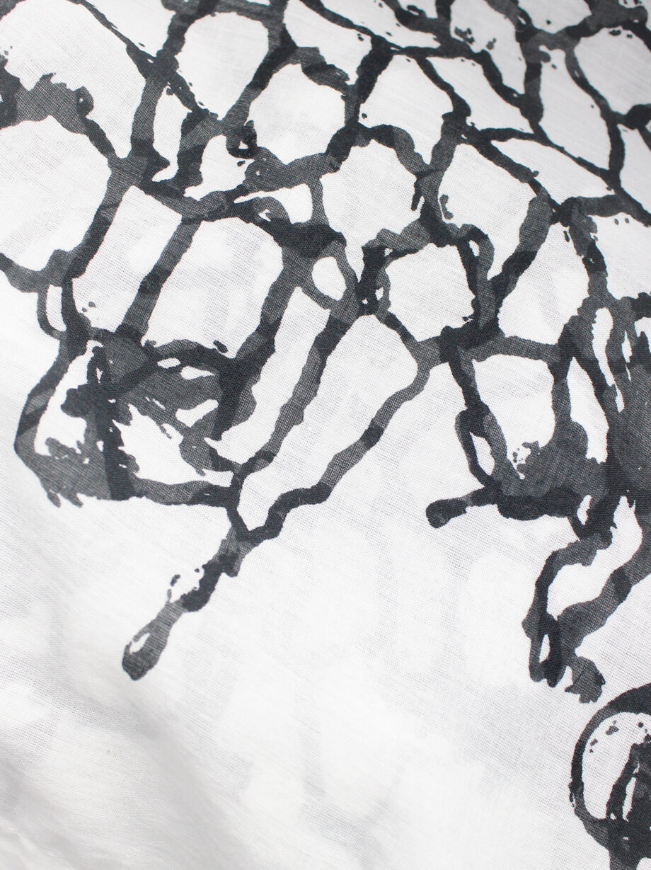 Ann Demeulemeester white shirt with black netting print spring 2001 (15)