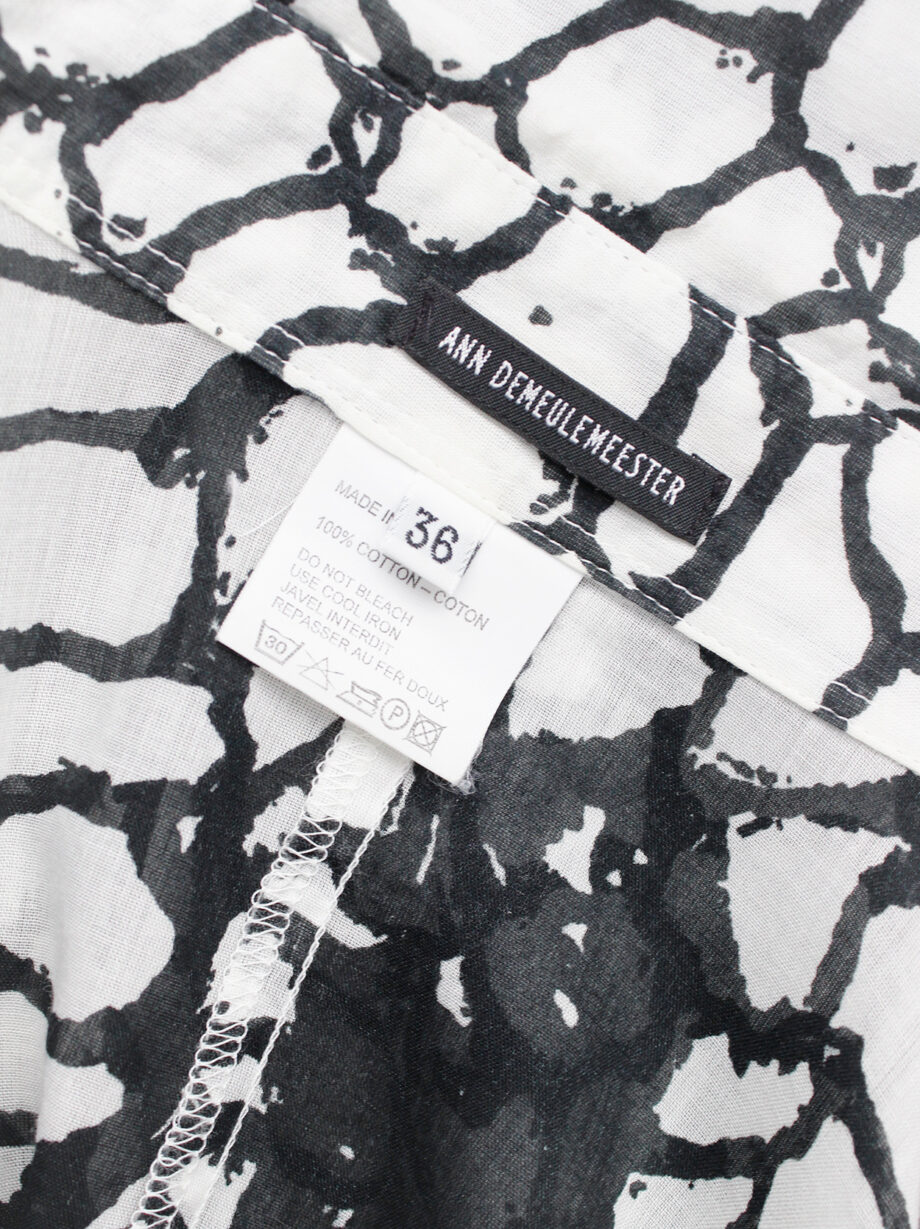 Ann Demeulemeester white shirt with black netting print spring 2001 (16)