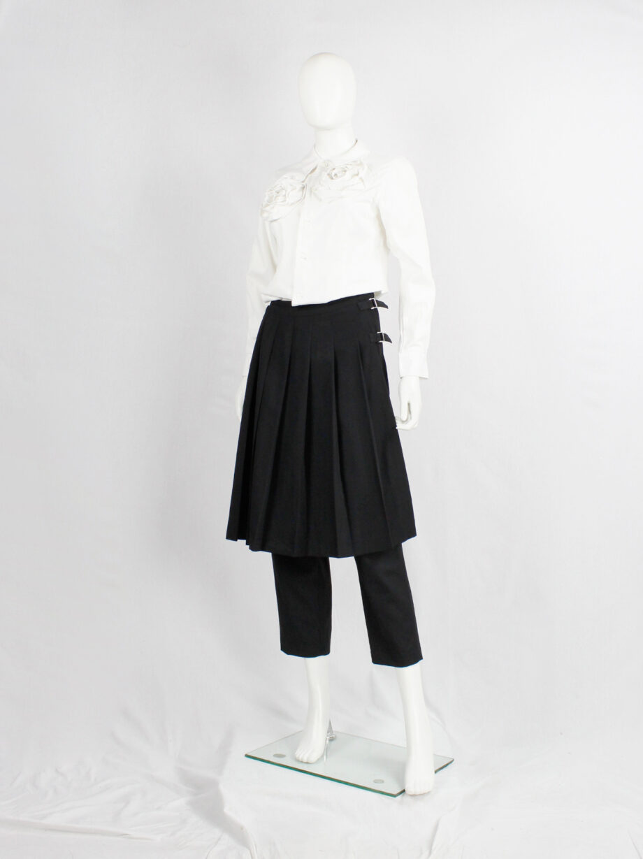 Comme des Garcons Robe de Chamrbre black trousers with pleated front skirt (10)
