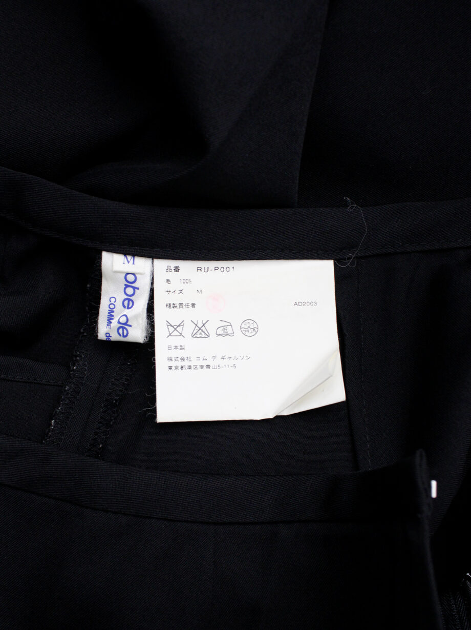 Comme des Garcons Robe de Chamrbre black trousers with pleated front skirt (5)