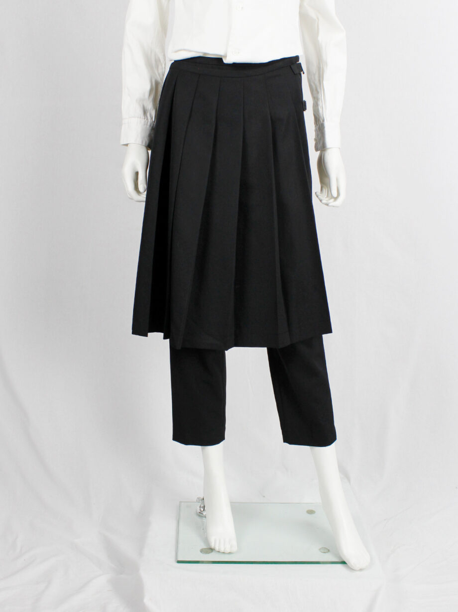 Comme des Garcons Robe de Chamrbre black trousers with pleated front skirt (6)