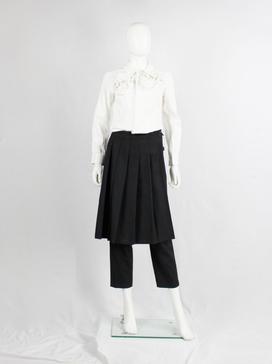 Comme des Garcons Robe de Chamrbre black trousers with pleated front skirt (8)