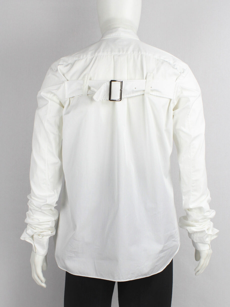 Comme des Garcons Shirt white shirt with belt straps across the back and at the gathered sleeves (1)