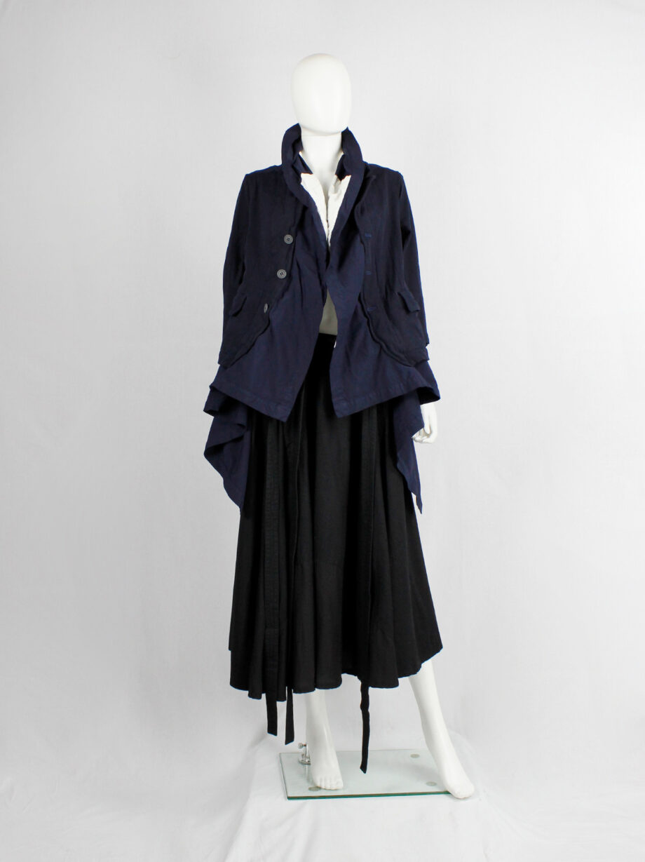 Comme des Garcons blue coat fused with longer draped fabric fall 2009 (1)