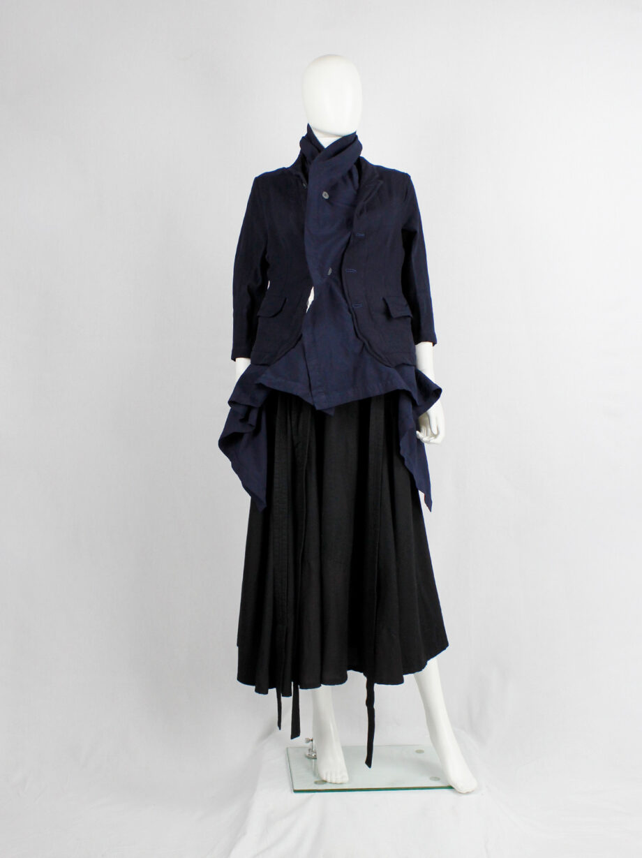 Comme des Garcons blue coat fused with longer draped fabric fall 2009 (19)