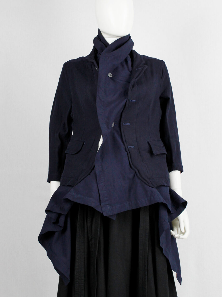 Comme des Garcons blue coat fused with longer draped fabric fall 2009 (21)