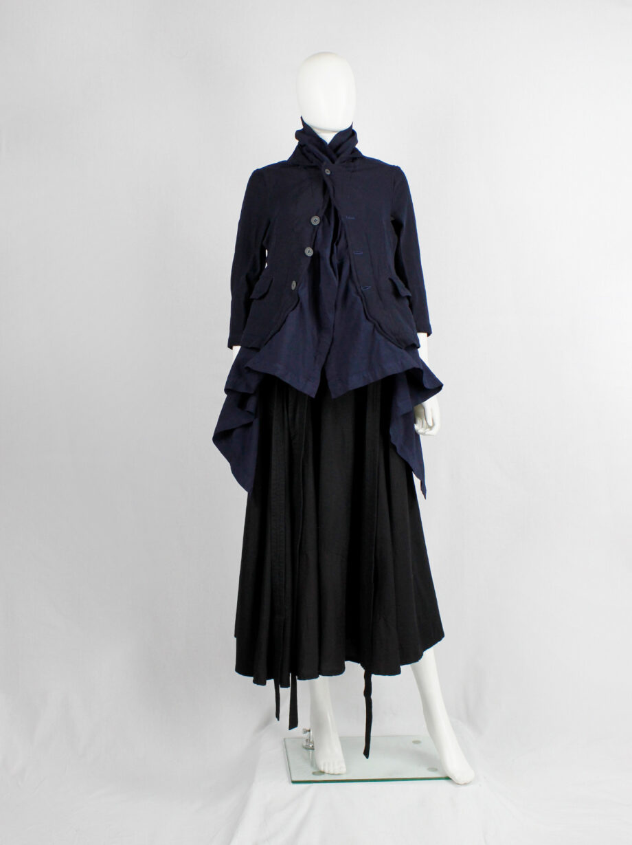 Comme des Garcons blue coat fused with longer draped fabric fall 2009 (28)