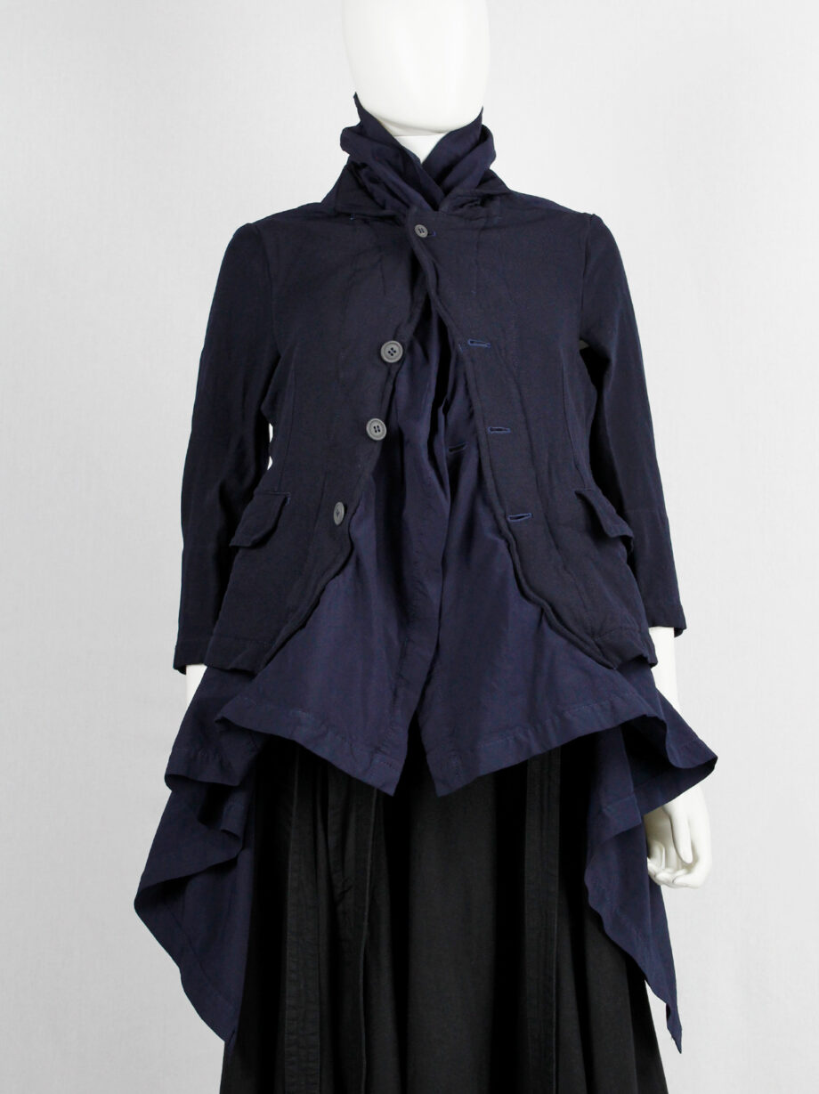 Comme des Garcons blue coat fused with longer draped fabric fall 2009 (29)