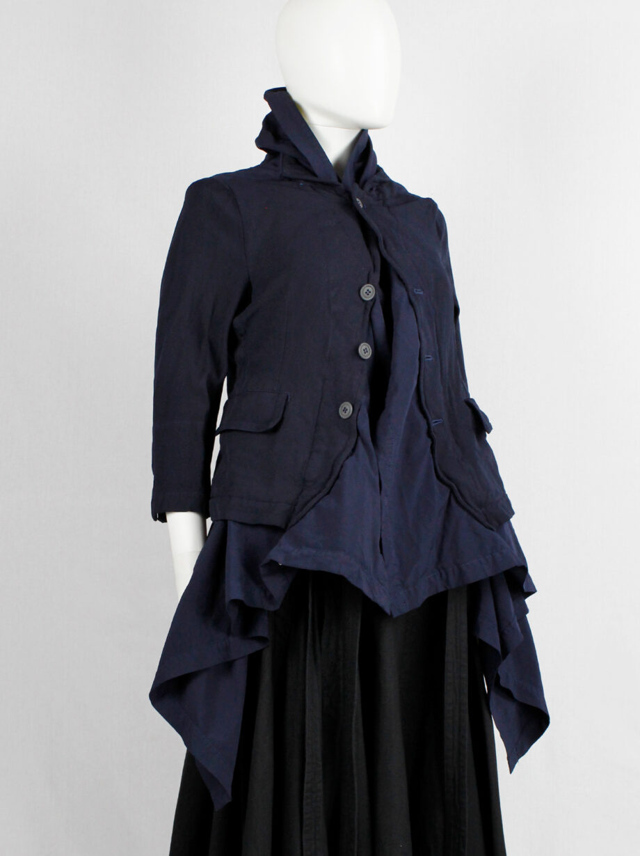 Comme des Garcons blue coat fused with longer draped fabric fall 2009 (4)