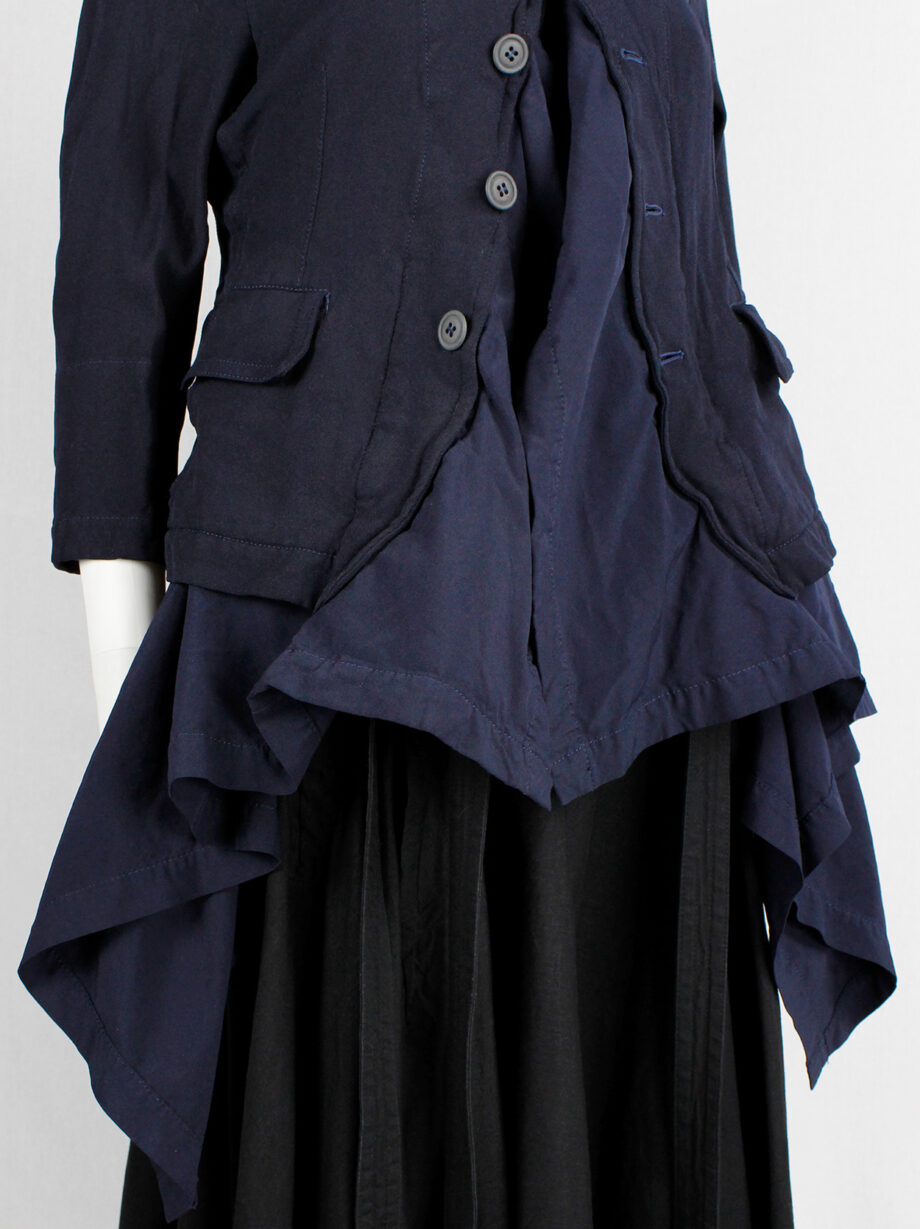 Comme des Garcons blue coat fused with longer draped fabric fall 2009 (5)