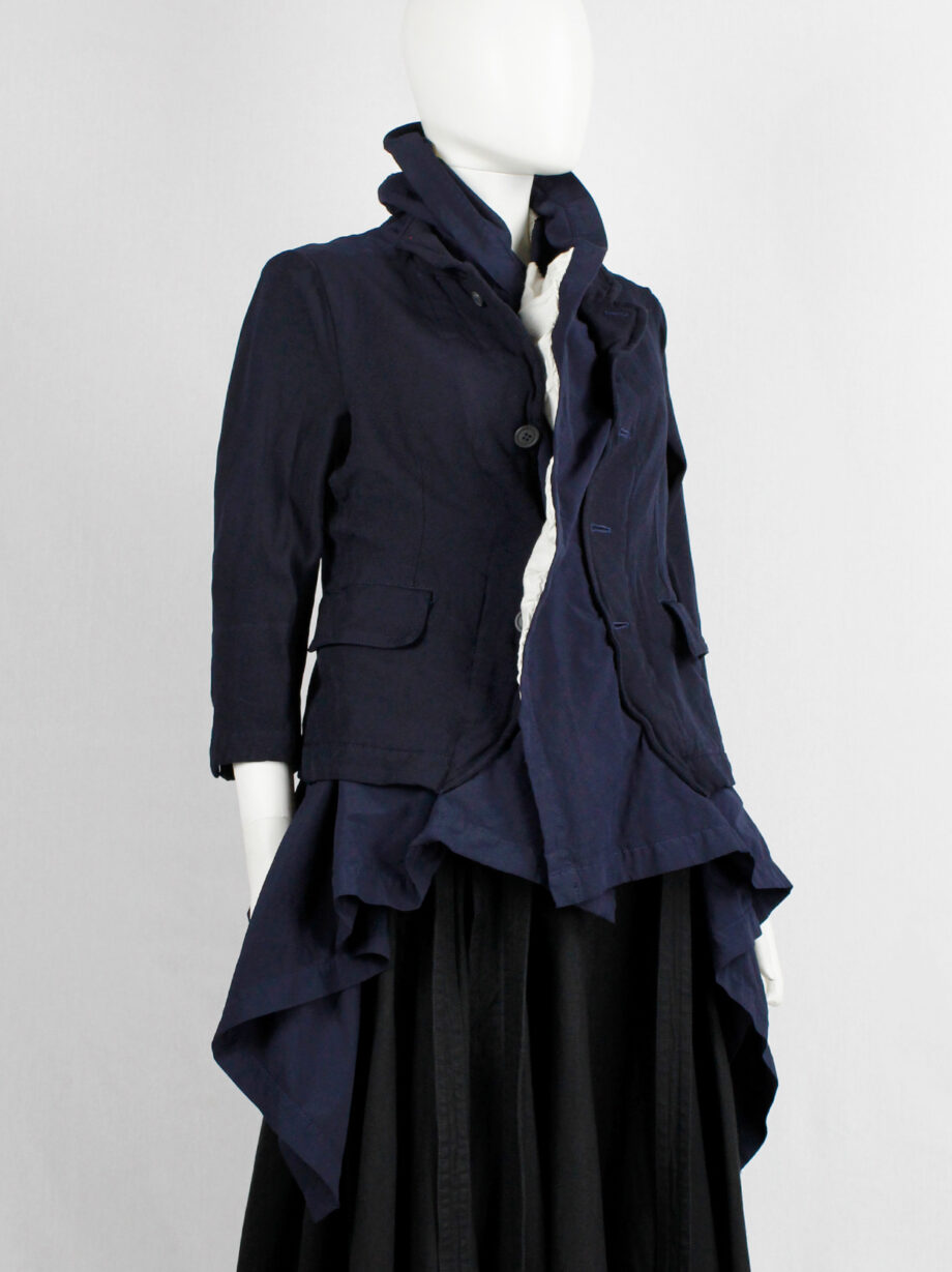 Comme des Garcons blue coat fused with longer draped fabric fall 2009 (7)