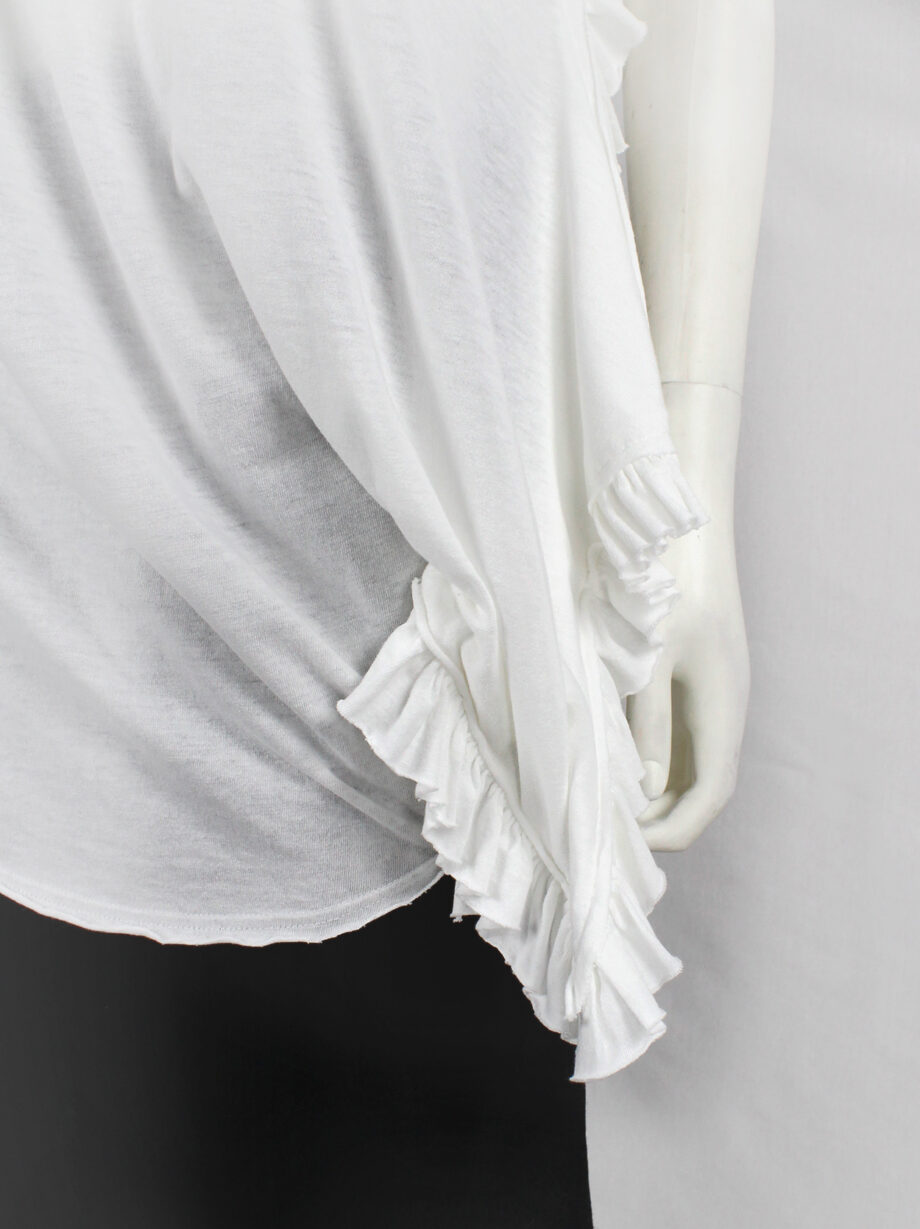 Comme des Garcons white deformes t-shirt with side ruffles spring 2013 (16)