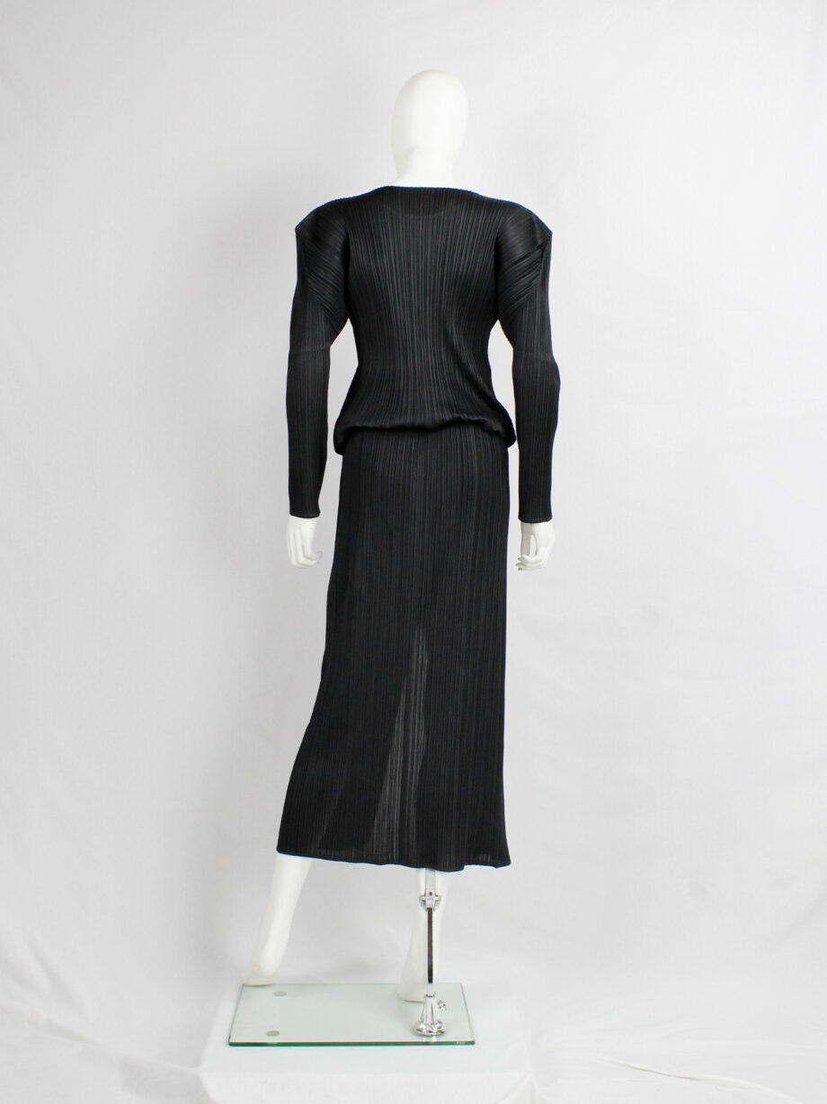 Issey Miyake Pleats Please black maxi skirt with front zipper early 2000 (6)