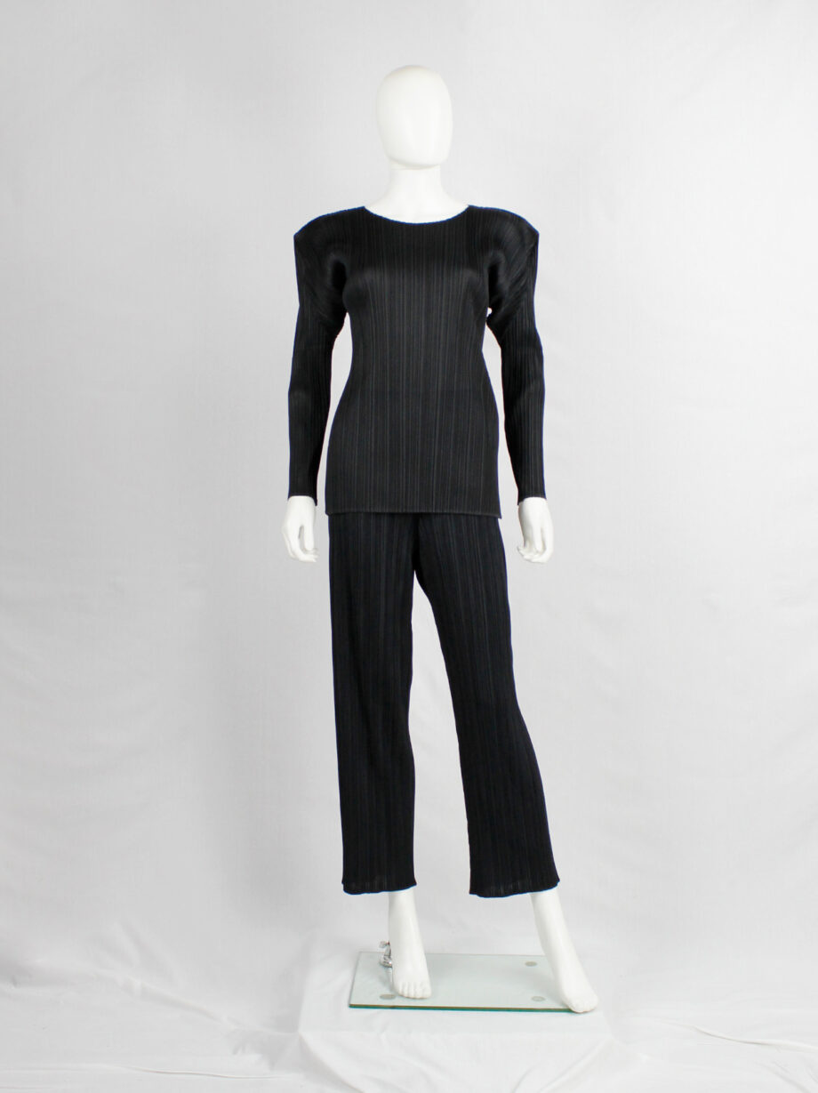 Issey Miyake Pleats Please black pleated trousers with straight legs (2)