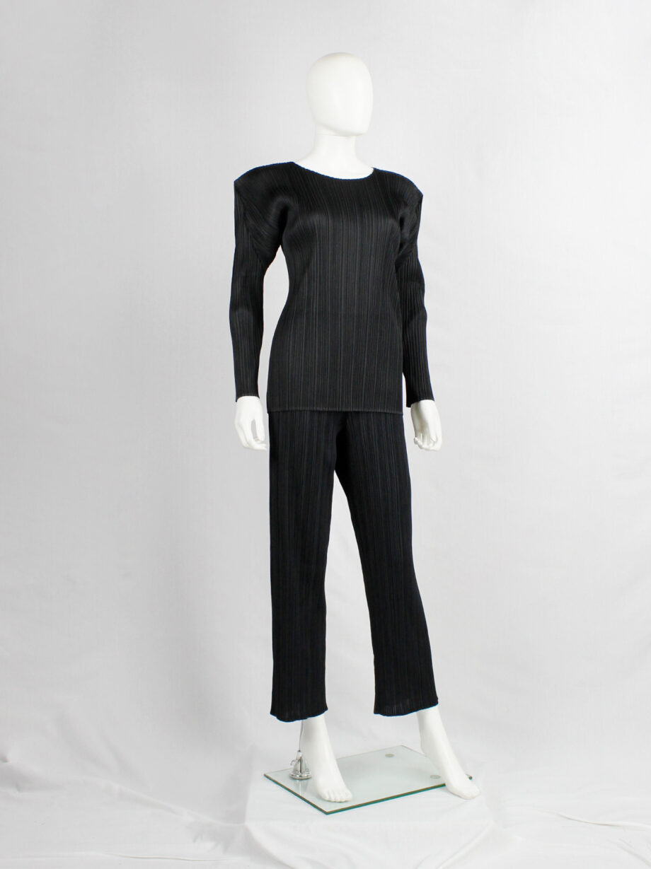 Issey Miyake Pleats Please black pleated trousers with straight legs (3)