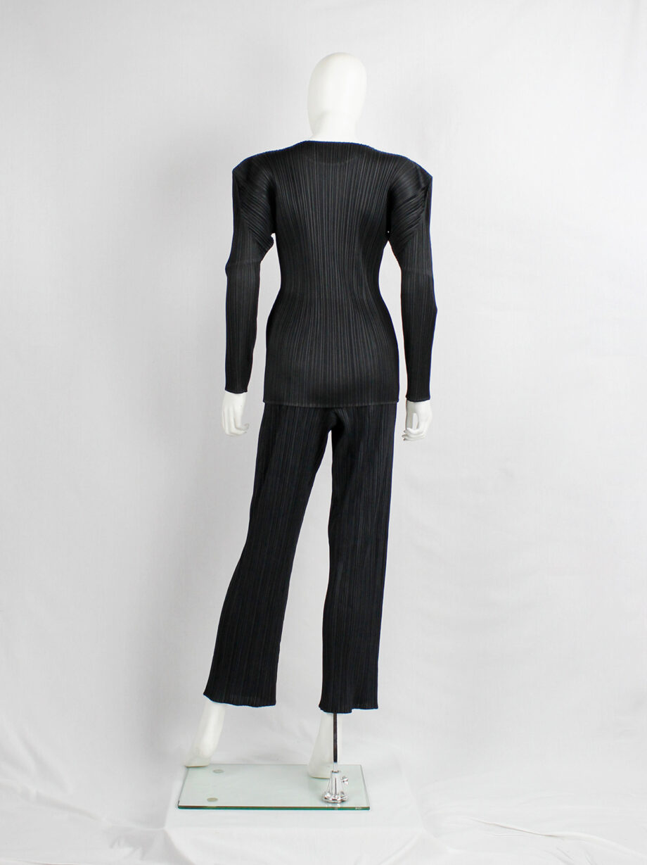 Issey Miyake Pleats Please black pleated trousers with straight legs (4)