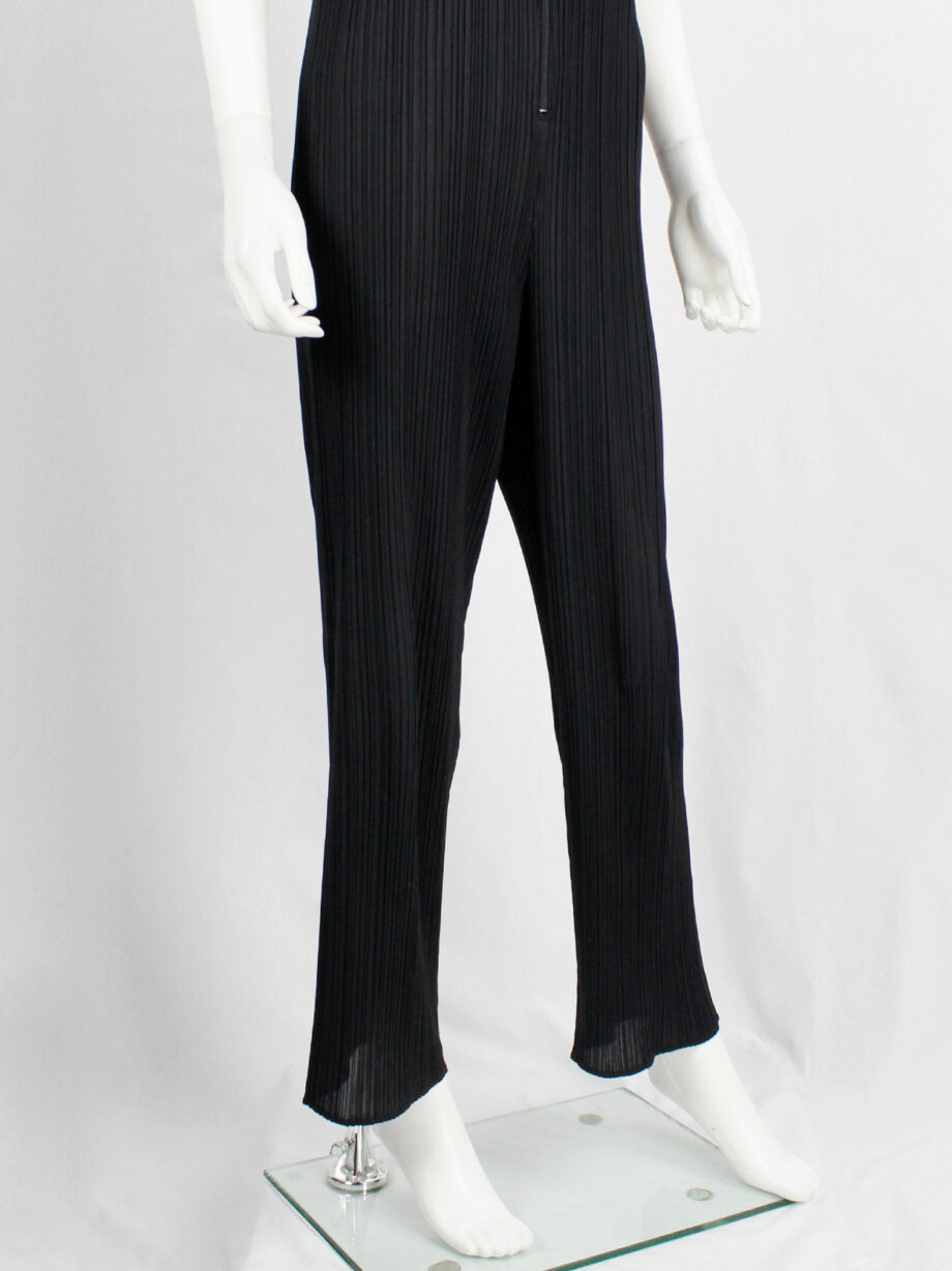 Issey Miyake Pleats Please dark navy pleated jumpsuit with front zipper (15)