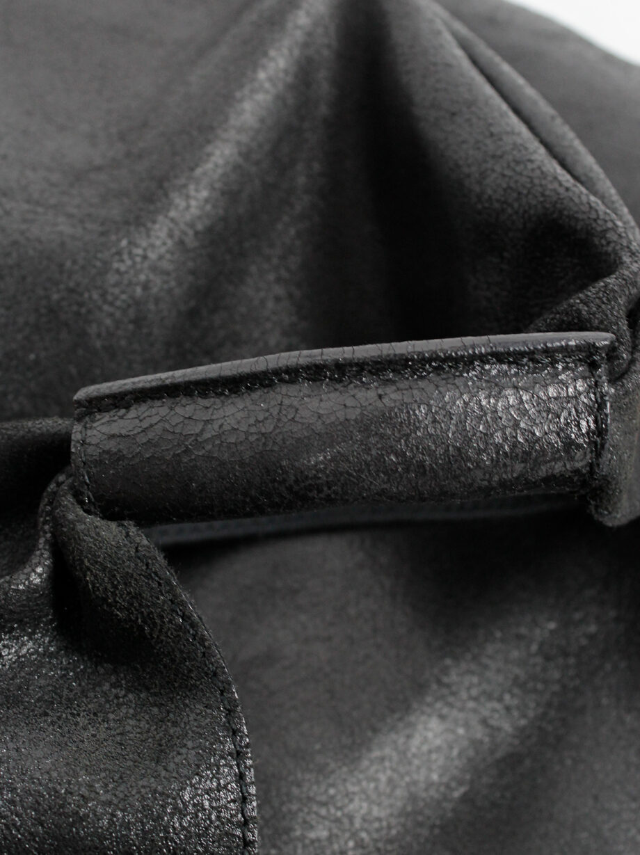 Maison Margiela MM6 black oversized bento bag in distressed leather spring 2012 (4)