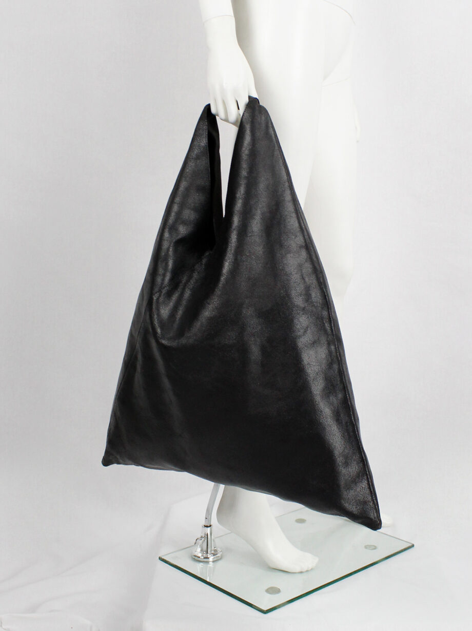 Maison Margiela MM6 black oversized bento bag in distressed leather spring 2012 (8)