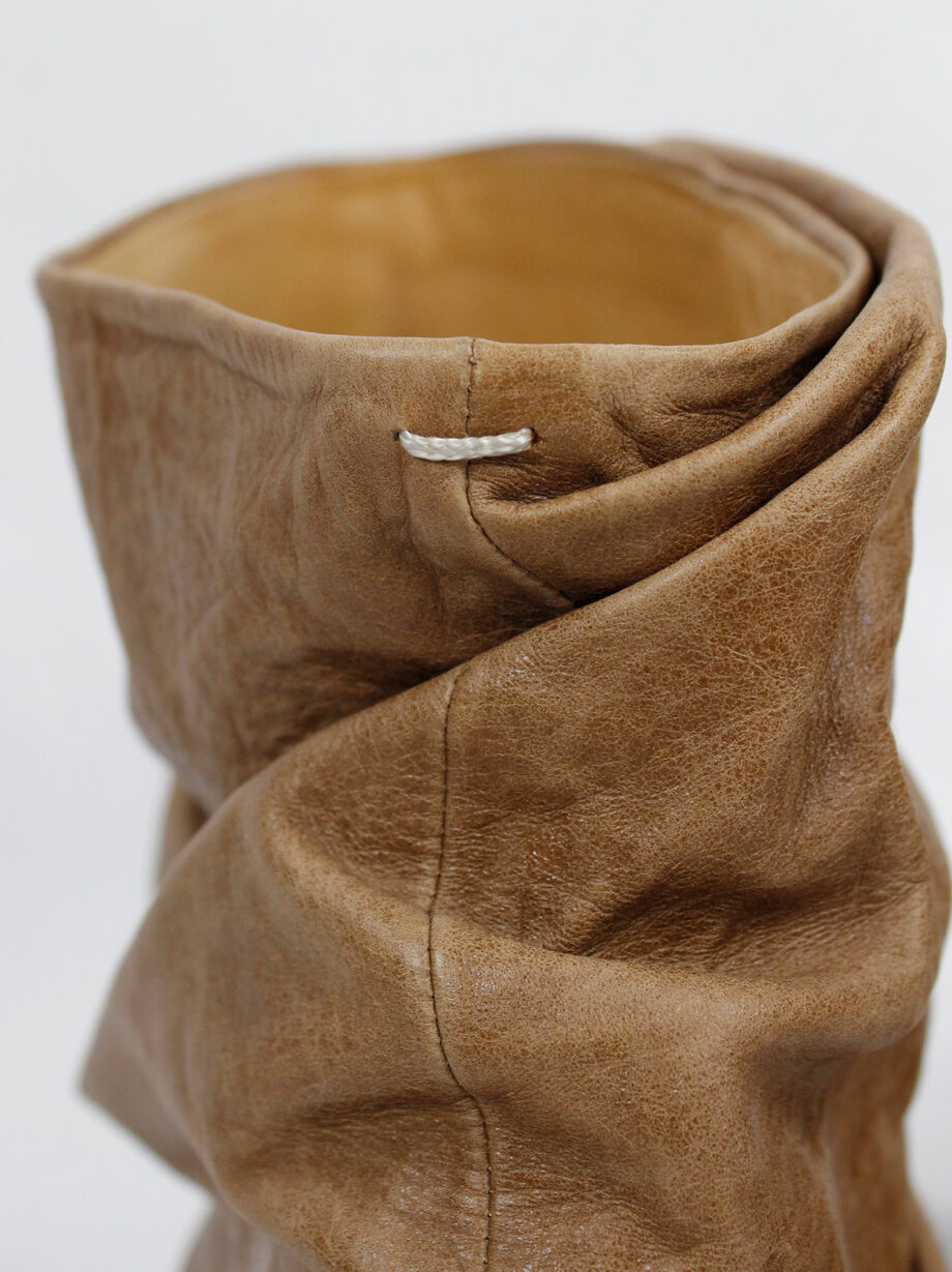 Maison Margiela brown paperbag ankle boots with stiletto heel spring 2010 (24)
