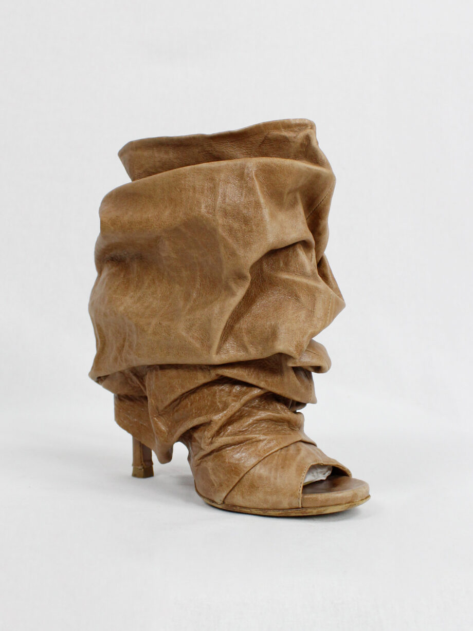 Maison Margiela brown paperbag ankle boots with stiletto heel spring 2010 (3)