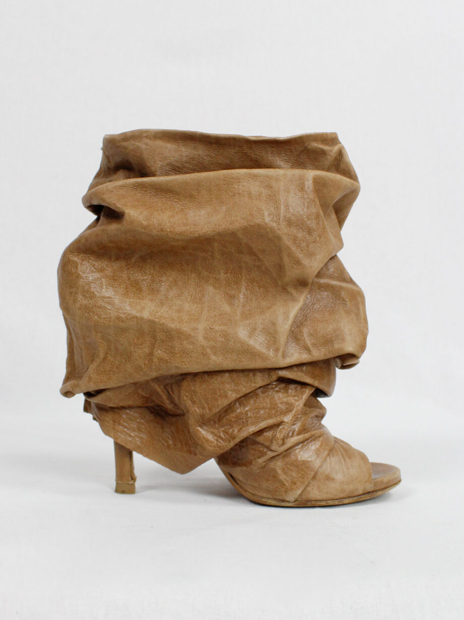 Maison Margiela brown paperbag ankle boots with stiletto heel spring 2010 (4)
