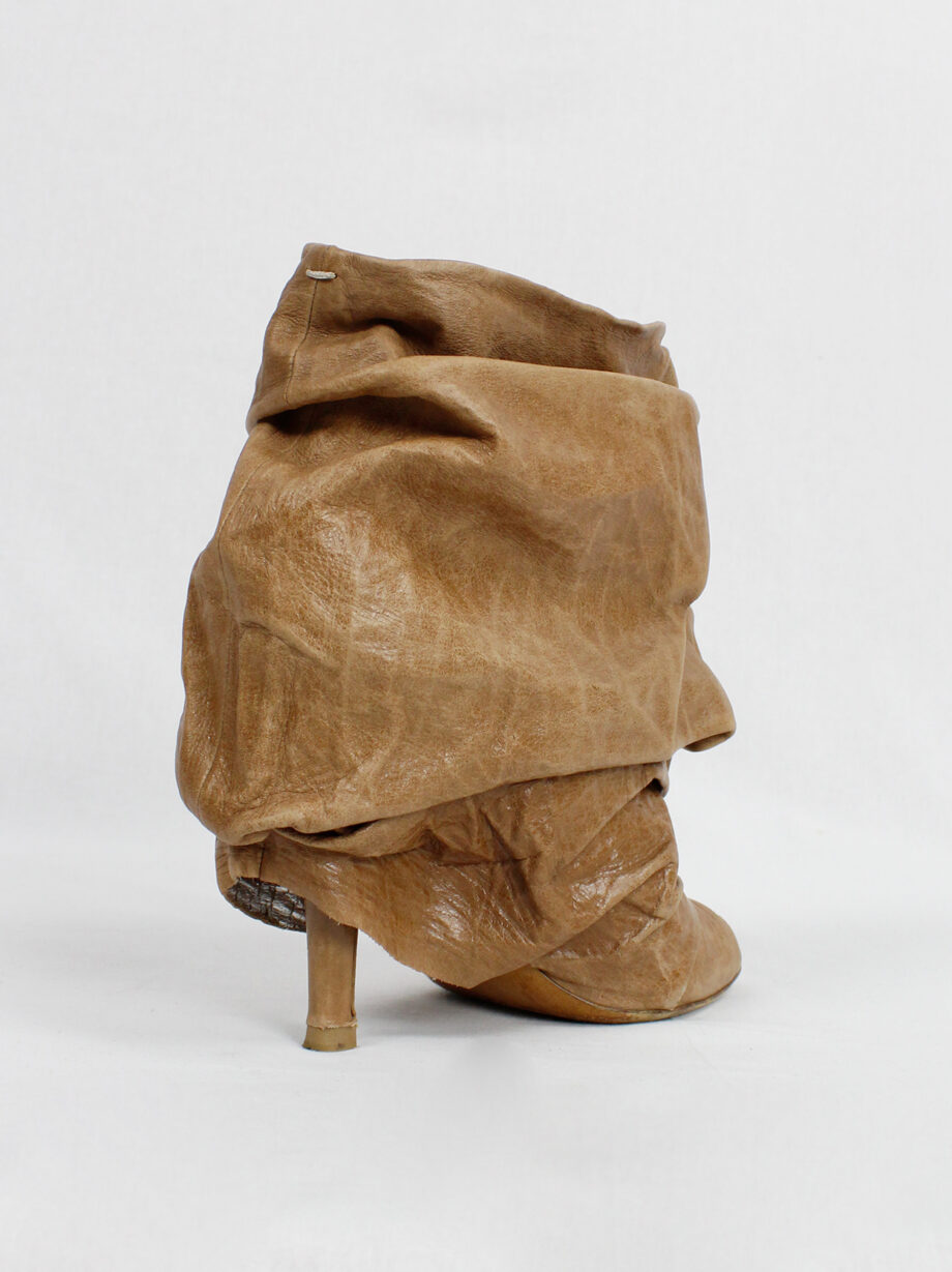 Maison Margiela brown paperbag ankle boots with stiletto heel spring 2010 (5)
