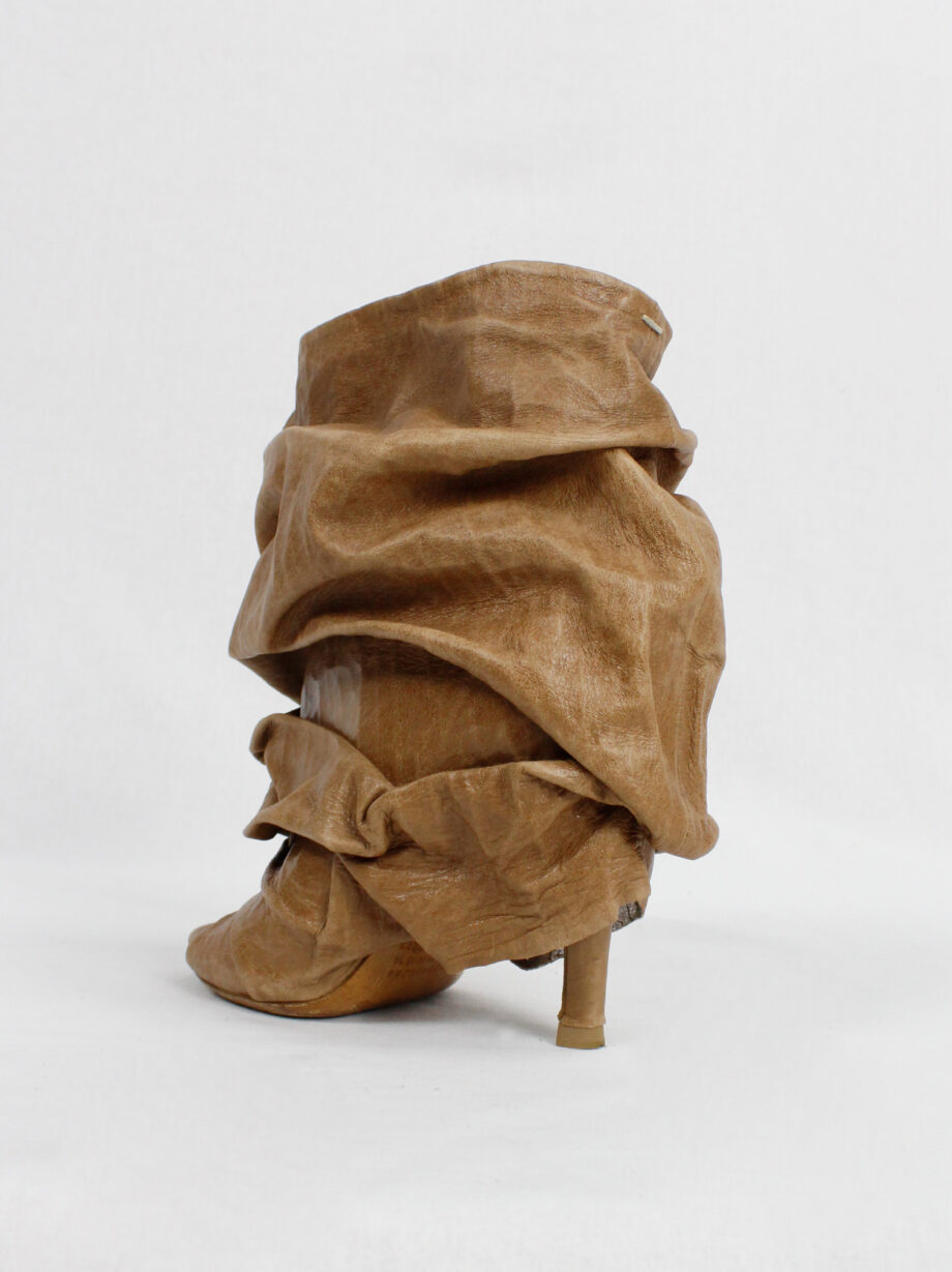 Maison Margiela brown paperbag ankle boots with stiletto heel spring 2010 (7)
